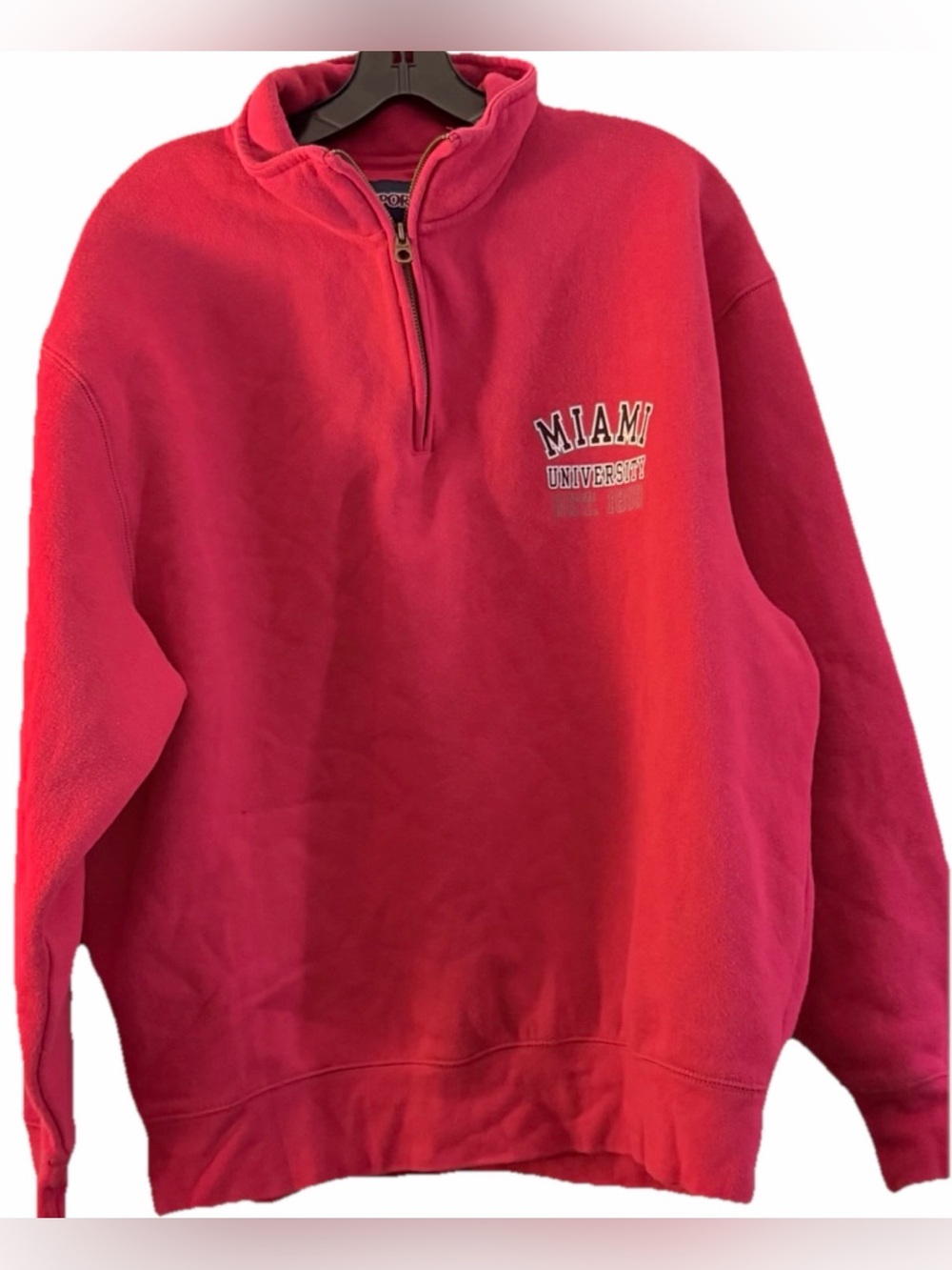 Jansport Miami University Pullover Sweatshirt Men's‎ Large Quarter Zip Red